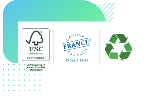 Logo FSC - Origine France Garantie - recyclage
